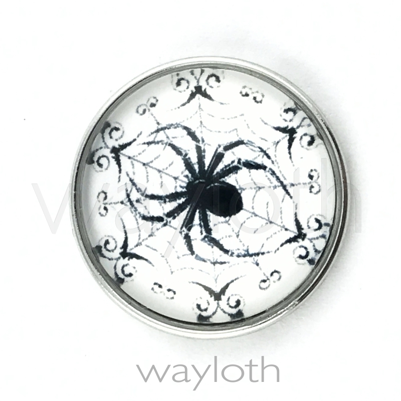 Snap Button Glas Spinne
